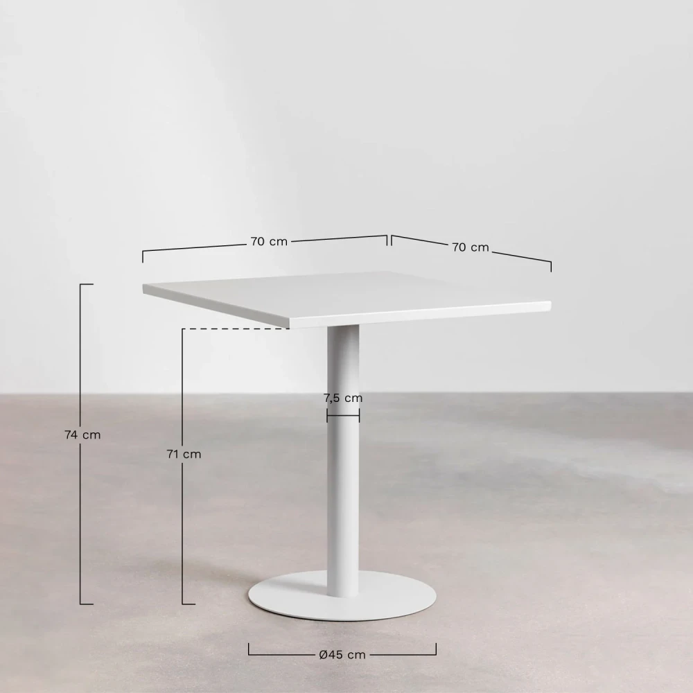 mobiliario-contract-mesa blanca tablero cuadrado 70cm 2